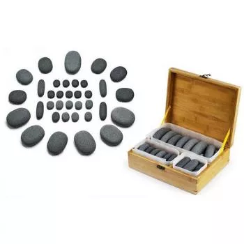 Hot Stone Set Reflexzonenmassage mit 35 Hot Stones